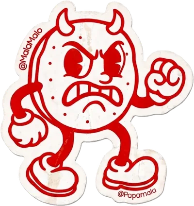 Personaje Papa Mala enojado
