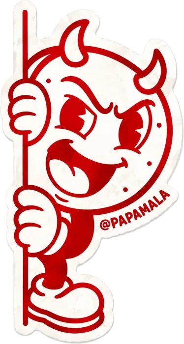 Personaje Papa Mala asomándose